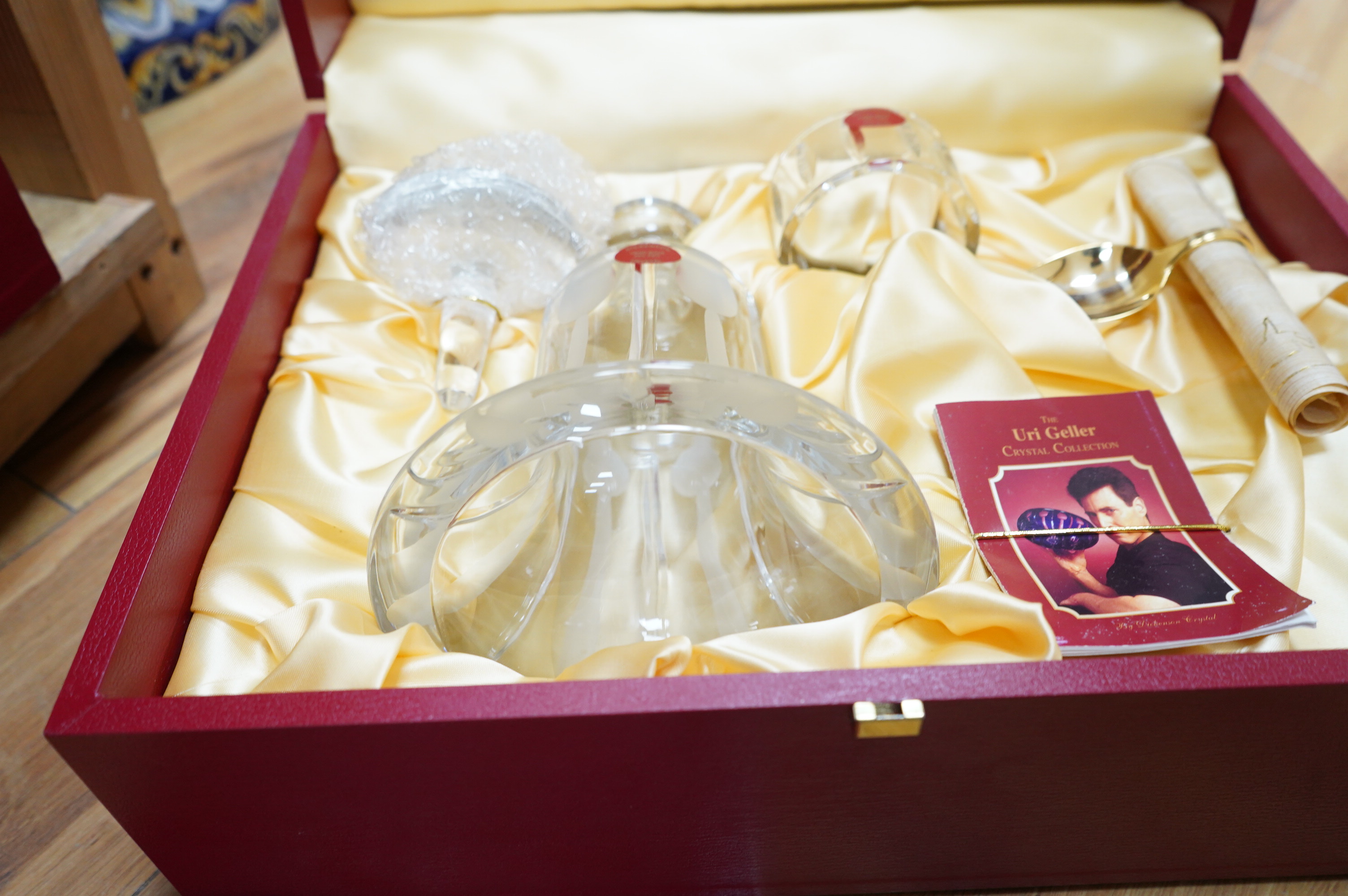 The Uri Geller Crystal Collection - three cased sets by Dickenson Crystal